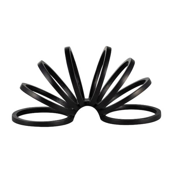 Liv & Skye Black 10.75 in. x 5.25 in. Metal Slinky Ring Sculpture