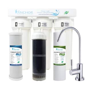 Multi-stage Under Sink Water Filtration System with Chrome Faucet, Reduces PFAS, Heavy Metals, Chloramine