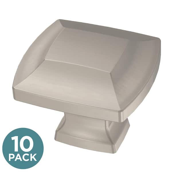 Liberty (10-Pack) Scalloped Footing 1-3/16 in. (30 mm) Classic Satin Nickel Rectangle Cabinet Knobs