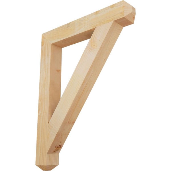 Ekena Millwork 4 in. x 36 in. x 28 in. Douglas Fir Traditional Craftsman Rough Sawn Bracket
