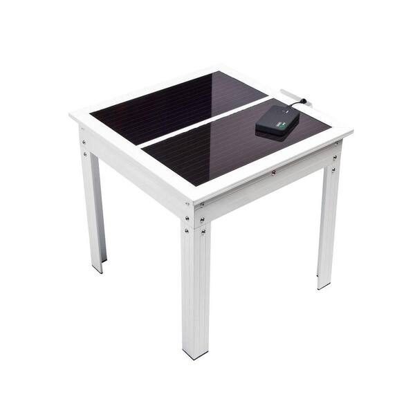 NATURE POWER Savana Solar Powered Patio Table with Power Bank 5 for Charging Portable Devices