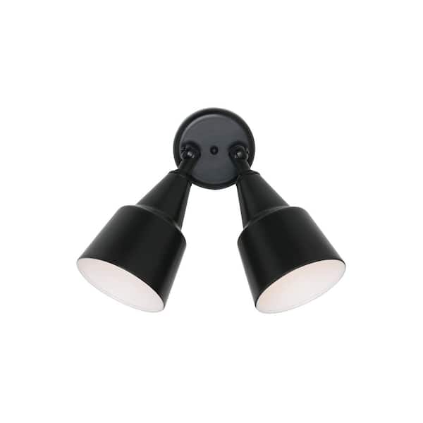 Generation Lighting 2-Light Black Outdoor Piedmont Swivel Flood Light with Adjustable Heads