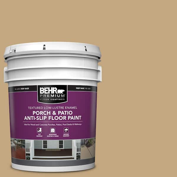BEHR PREMIUM 5 gal. #N290-5 Pocket Watch Textured Low-Lustre Enamel Interior/Exterior Porch and Patio Anti-Slip Floor Paint