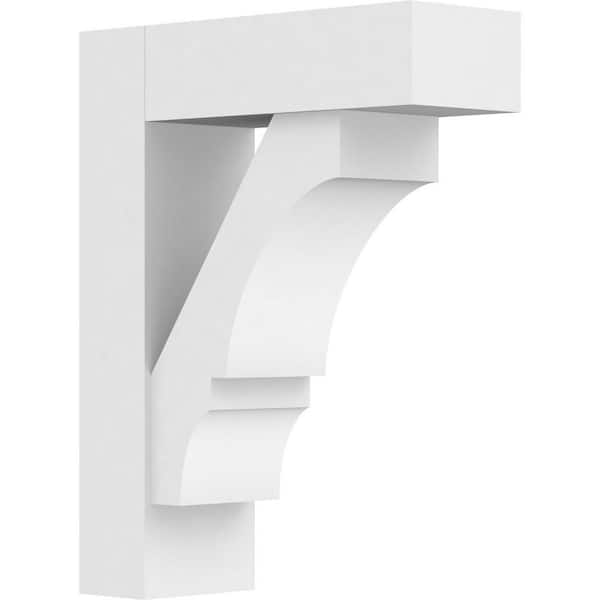 Ekena Millwork Standard Balboa 5 in. W x 18 in. H x 14 in. D Signature Urethane Polyurethane Bracket With Block Ends