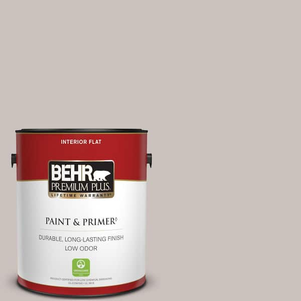 BEHR PREMIUM PLUS 1 gal. #N140-2 Chicago Fog Flat Low Odor Interior Paint & Primer