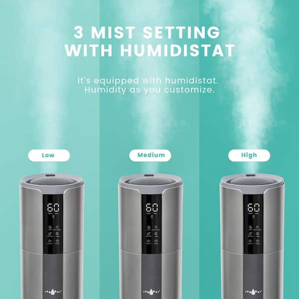 Quiet Ultrasonic Cool Mist Humidifier 5L w/Auto Shut-Off Adjustable Mist  Output Double 360° Nozzle Negative Ion, Black NBYY-RY-3665 - The Home Depot