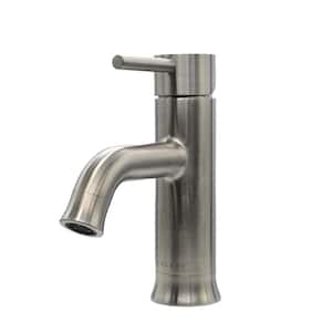 Aruba 1-Handle Single Hole Bathroom Faucet in Brushed Stainless