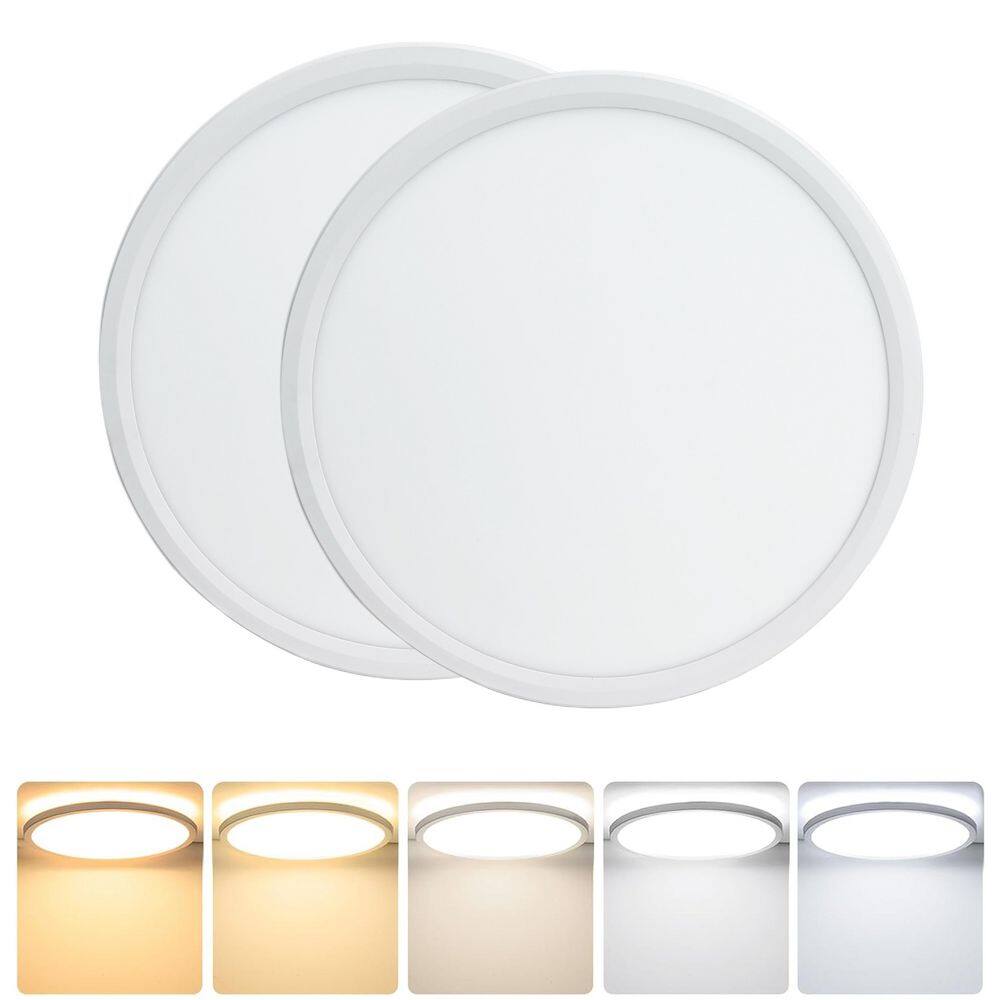 12 in. 28-Watt 3600 Lumens LED Recessed Ceiling Light for Bedroom, Living Room, 5CCT Selectable, ETL Certified (2-Pack) price history on PriceWatchPro
