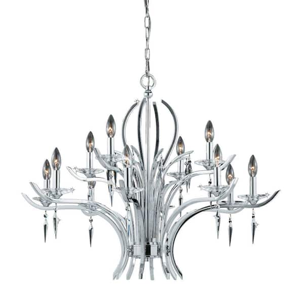 Lumenno International Candelariara 12-Light Polished Chrome Chandelier