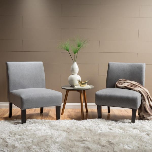 Noble House Kassi Grey Fabric Parsons Chair (Set of 2)