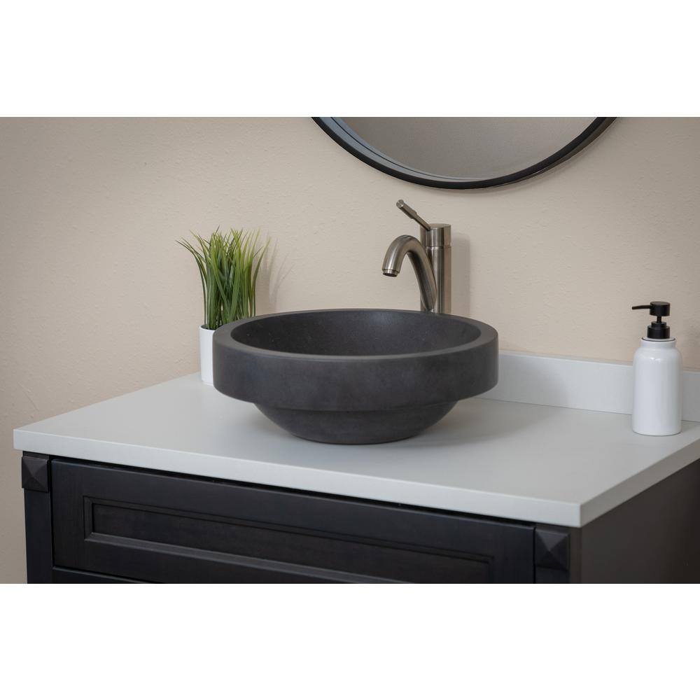Eden 17'' Black Lava Stone Undermount Circular Sink