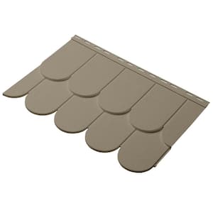 Take Home Sample Cedar Dimensions Round Cut 24 in. Polypropylene Siding in Khaki