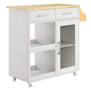 Culinary Kitchen Cart With Spice Rack in white Natural