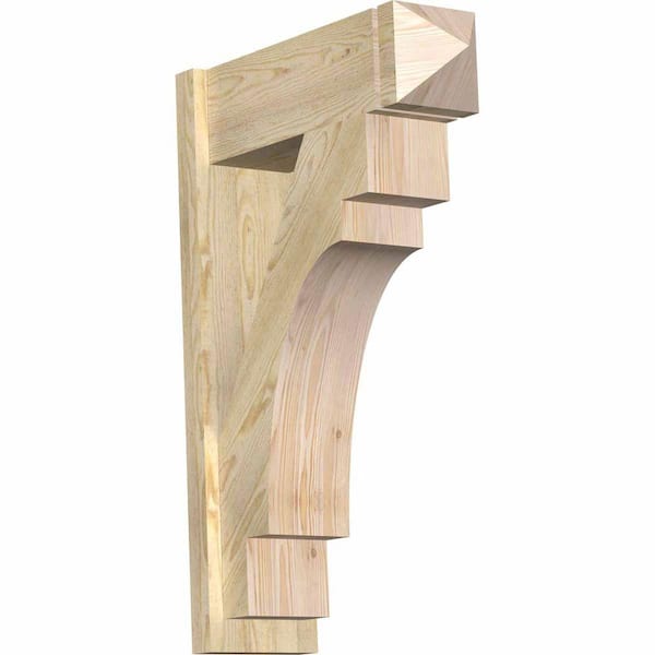 Ekena Millwork 8 in. x 36 in. x 24 in. Douglas Fir Merced Arts and Crafts Rough Sawn Outlooker