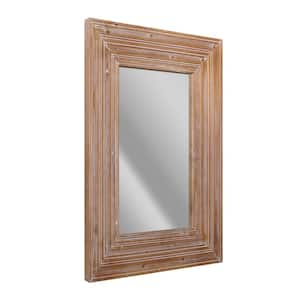 Natural Whitewash Wood Farmhouse Rectangle Wall Accent Mirror 30 in. x 40 in.