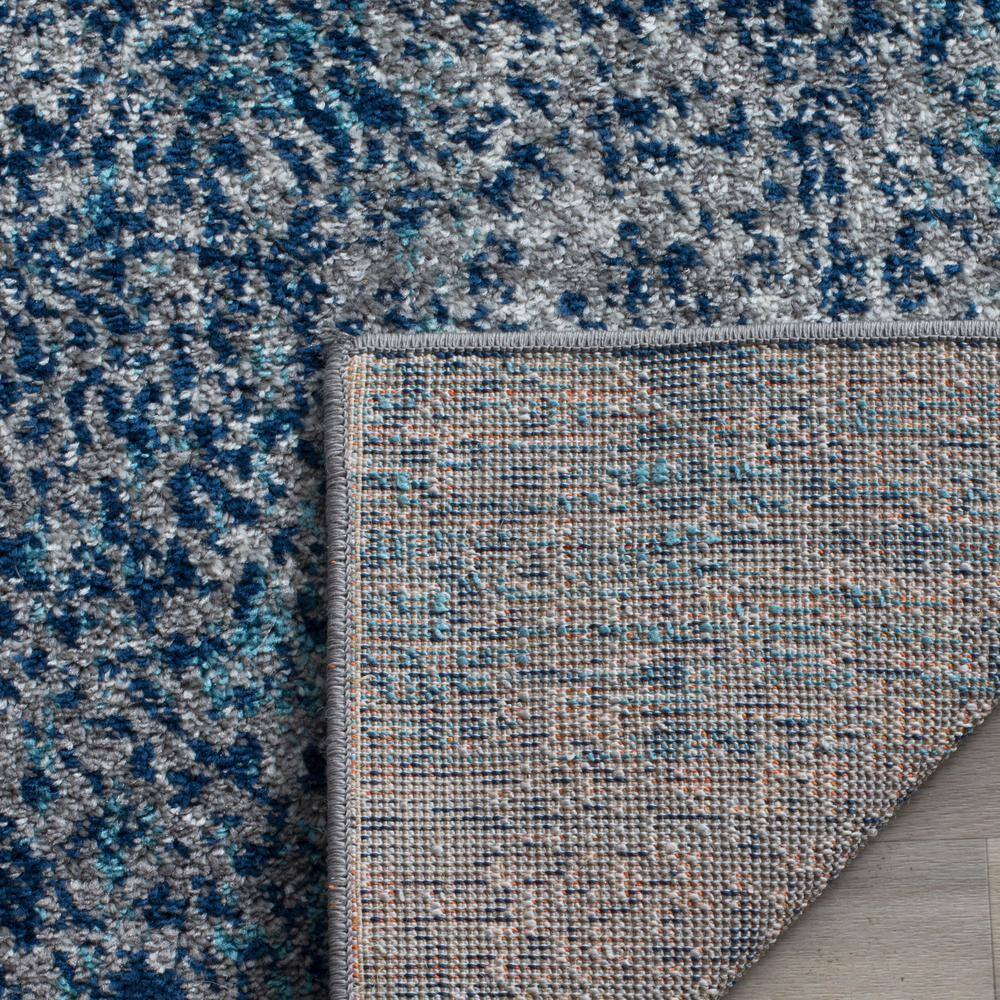 Navy and Silver Synthetic 26" Easy-Care Hand-Knotted Rug