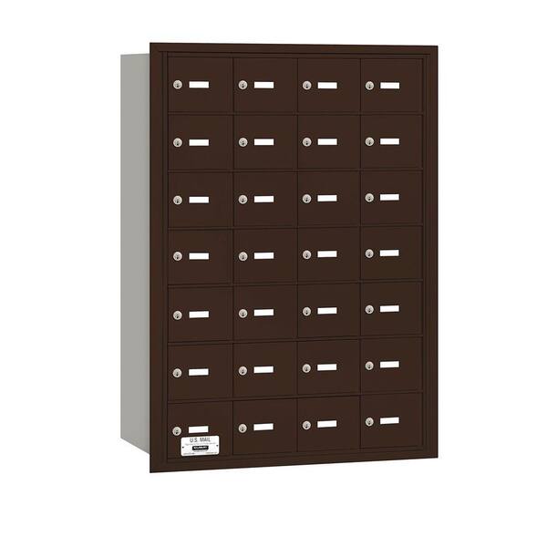 Salsbury Industries 3600 Series Bronze Private Rear Loading 4B Plus Horizontal Mailbox with 28A Doors