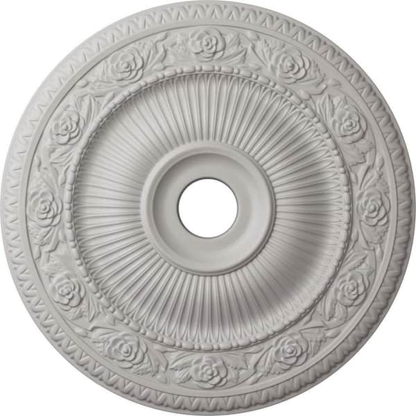 Ekena Millwork 2 in. x 24-1/4 in. x 24-1/4 in. Polyurethane Logan Ceiling Medallion, Ultra Pure White