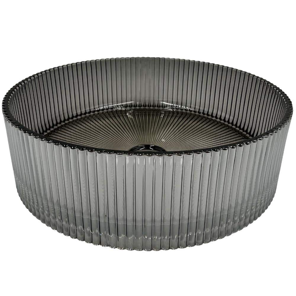 Smoky Gray 16" Tempered Glass Circular Vessel Sink