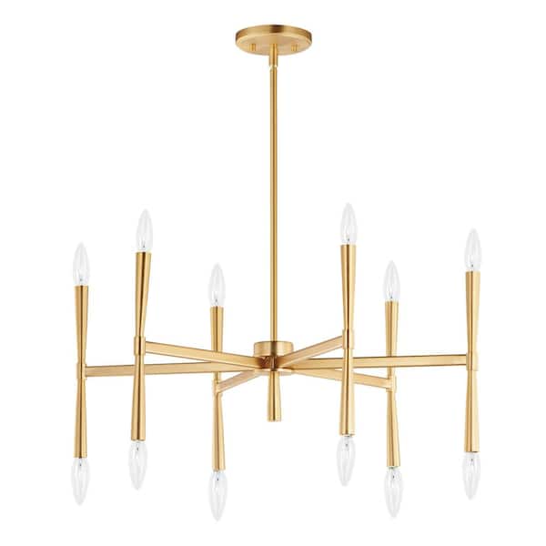 Rome 12-Light Satin Brass Chandelier