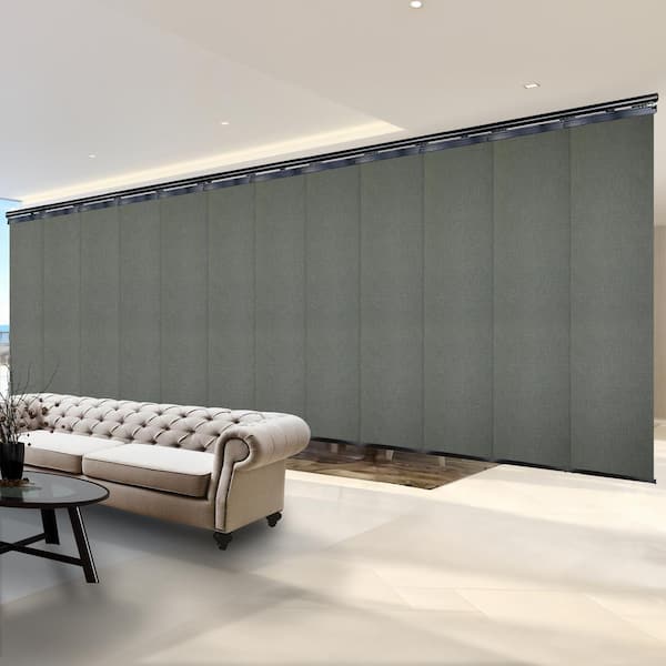 EMOH Nikolai 140 in. x 260 in. W x 94 in. L Adjustable 12-Panel, Black Double Rail Panel Track with 23.5 in. Slates