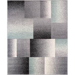 Nova Grey 6 ft. 6 in. x 9 ft. 4 in. Modern Abstract Area Rug