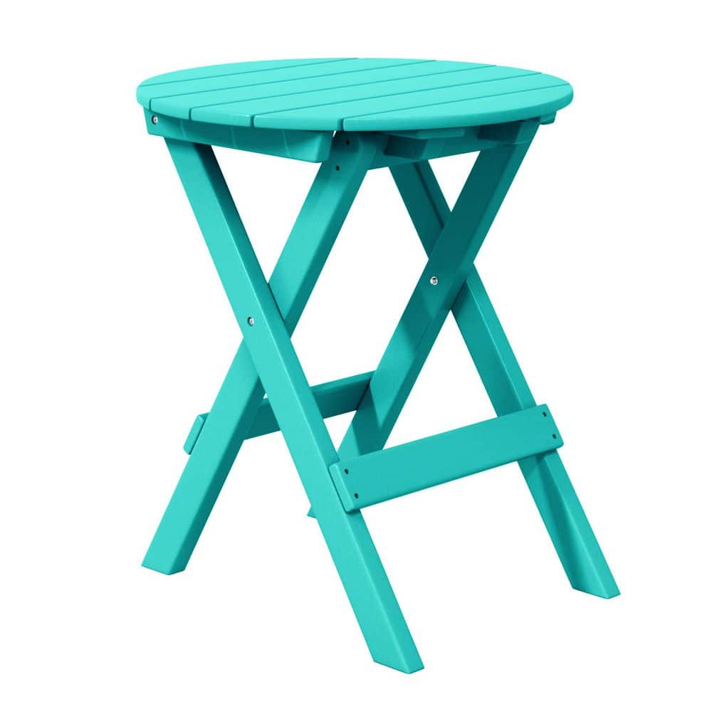 "Laguna Plastic Outdoor Patio Round 24.5"" Portable Flat Folding Dining Table, Turquoise" price history on PriceWatchPro
