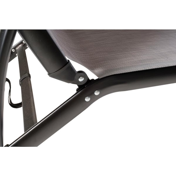 74.5 in Long Soho Black Aluminum Oceanview Stackable/Foldable Chaise Lounge w/Adjustable Back