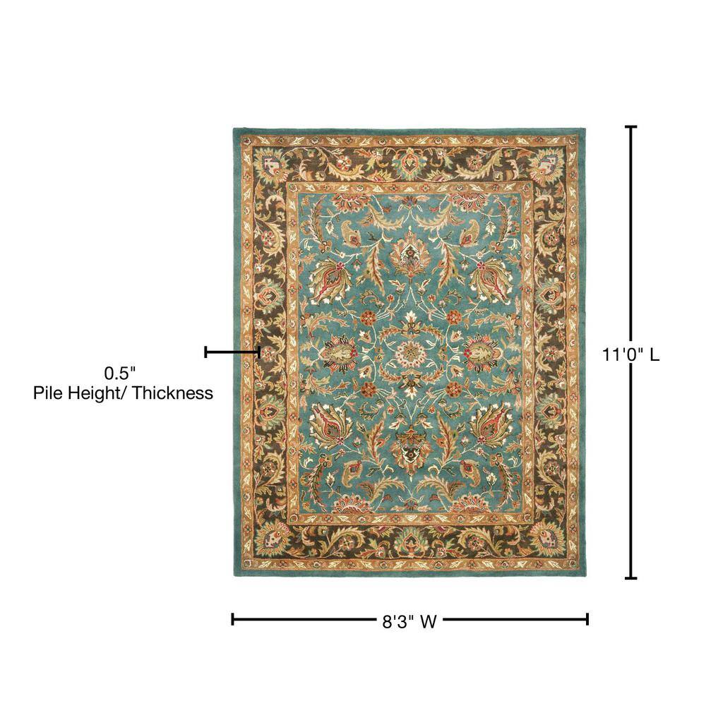 Elegance Heritage Hand-Tufted Wool Runner in Blue and Brown