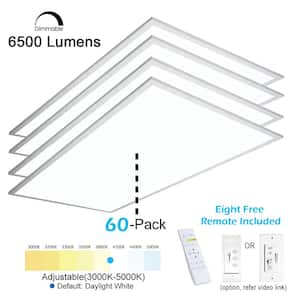 2 ft. x 4 ft. Integrated LED Panel Light Troffer Backlit 6500LM 630W Equivalent White Dim CCT Color Changeable (60-PC)