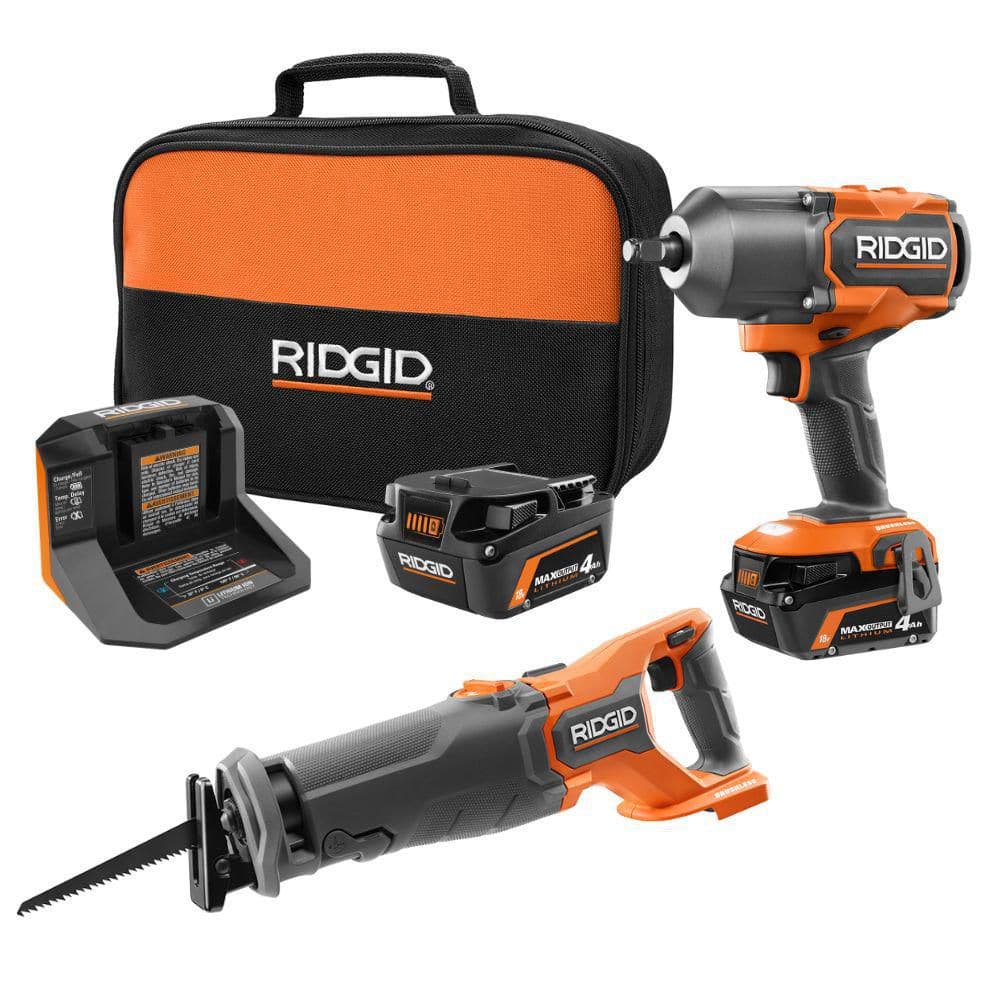 18V Brushless Cordless 4-Mode 1/2 in. High-Torque Impact Wrench Kit w/ (2) 4.0 Ah Batteries, Charger & Reciprocating Saw price history on PriceWatchPro