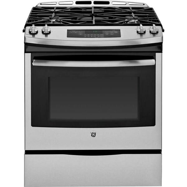 GE 5.6 cu. ft. Slide-In Gas Range with Self-Cleaning Oven in Stainless Steel