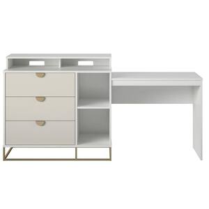 Paris Hilton X The Kelly 37.20 in. H x 71.79 in. W White Wood Drawer