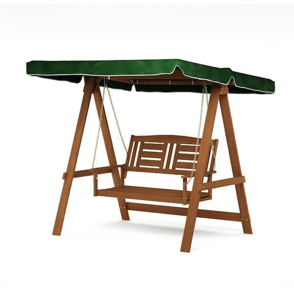 outdoor swing with canopy wood