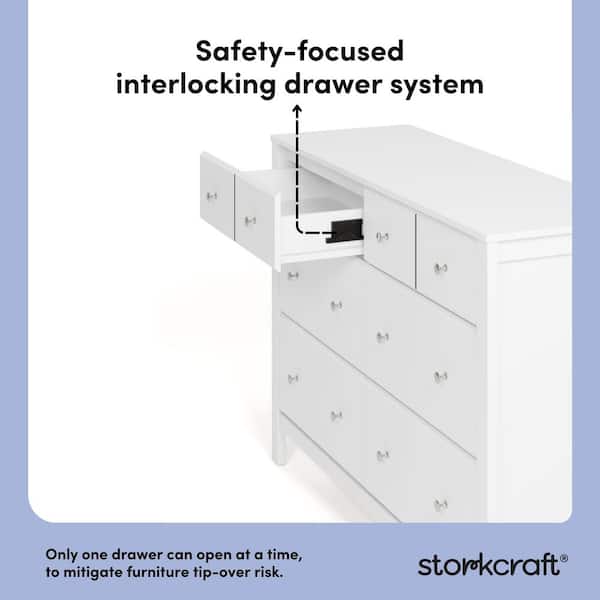 Storkcraft Horizon White 6-Drawer 47.88 in. Wide Dresser 03686-001