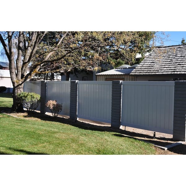 Weatherables Savannah 6 ft. H x 6 ft. W Gray Vinyl Privacy Fence Panel Kit
