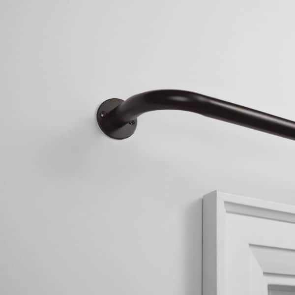 Holden 52 in. - 72 in. Adjustable 1 in. Wrap Around Curtain Rod Kit in Matte Bronze