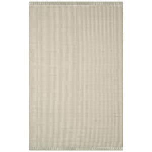 Montauk Ivory/Green 6 ft. x 9 ft. Solid Area Rug