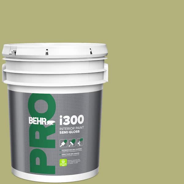 BEHR PRO 5 gal. #M340-5 Fresh Artichoke Semi-Gloss Interior Paint