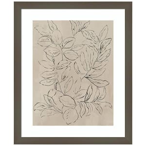 "Outlined Leaves II" by Asia Jensen 1-Piece Wood Framed Giclee Nature Art Print 14 in. x 17 in.