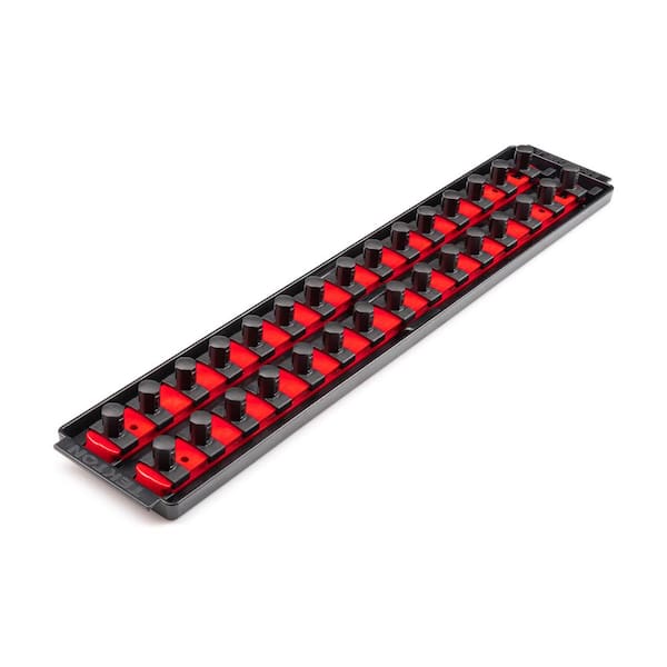 TEKTON 1/2 in. Drive 2-Rail Socket Organizer Set, Red (30-Tool)