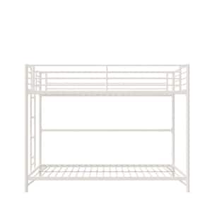 Daven Off White, Twin Over Twin Kids Metal Bunk Bed with Easy Assembly