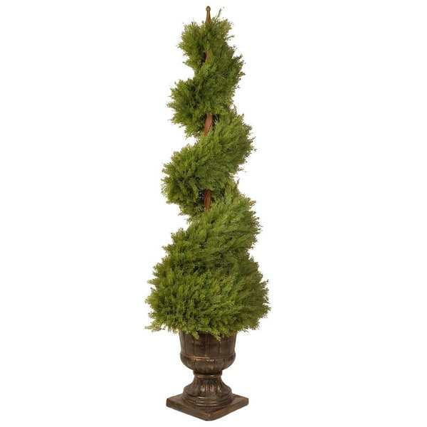 National Tree Company 60 in. Artificial Juniper Spiral Tree with Decorative Urn