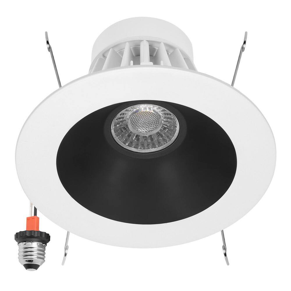 5 in. and 6 in. Retrofit Round Recessed Anti-Glare LED Downlight, White Trim Black Baffle, 1200 Lumens, 5CCT 2700K-5000K price history on PriceWatchPro