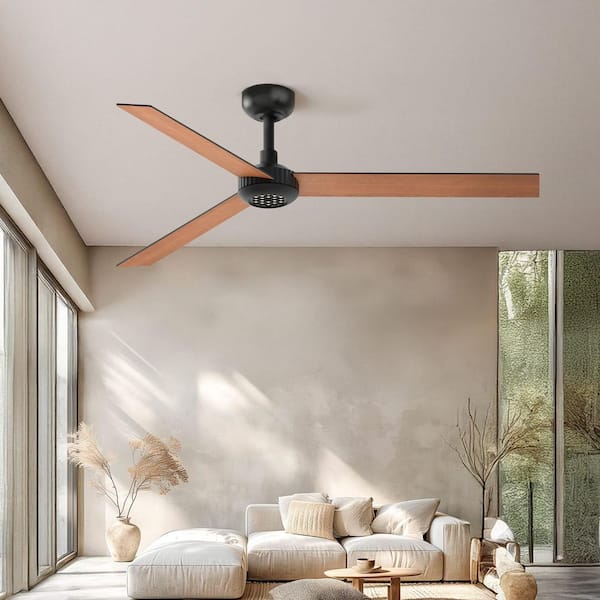 X3 Series 52in. Black Ceiling Fan Included Dimmable 3CCT LED and Double-Sided Reversible Blade Quiet DC Motor for home