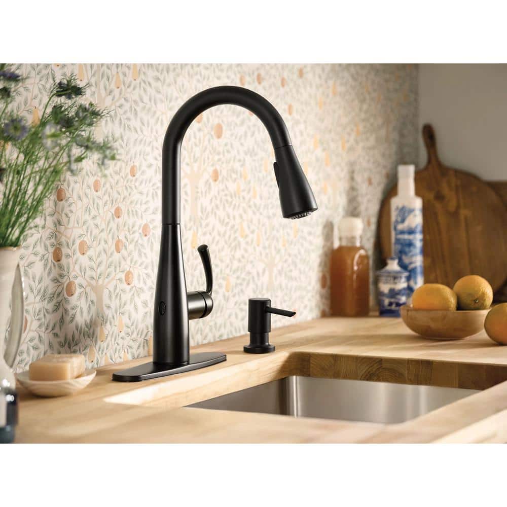 Matte Black Touchless Pull-Down Kitchen Faucet with Spray