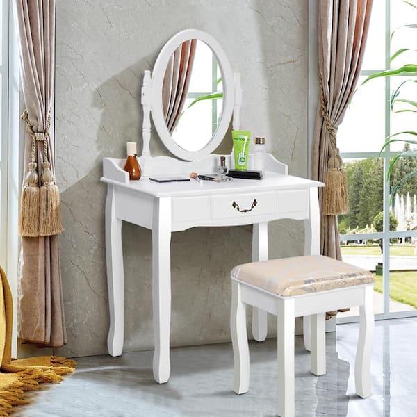 Barclay vanity set 2024 with stool and mirror