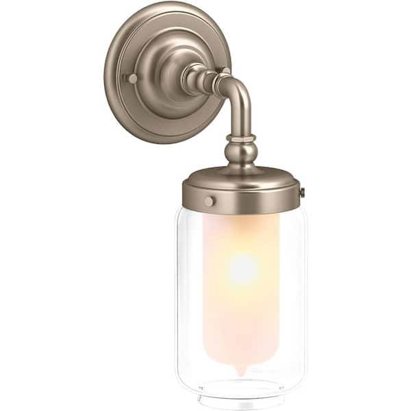 KOHLER Artifacts 1 Light Vibrant Brushed Bronze Indoor Bathroom Vanity Light Fixture, Downlight Position Only, UL Listed