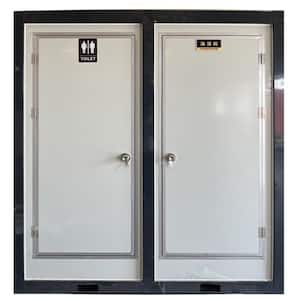 6.6 ft. W x 3.5 ft. D Metal Portable Shed with Single Stall Flushing Restroom Shower Room and Sink (23 sq. ft.)