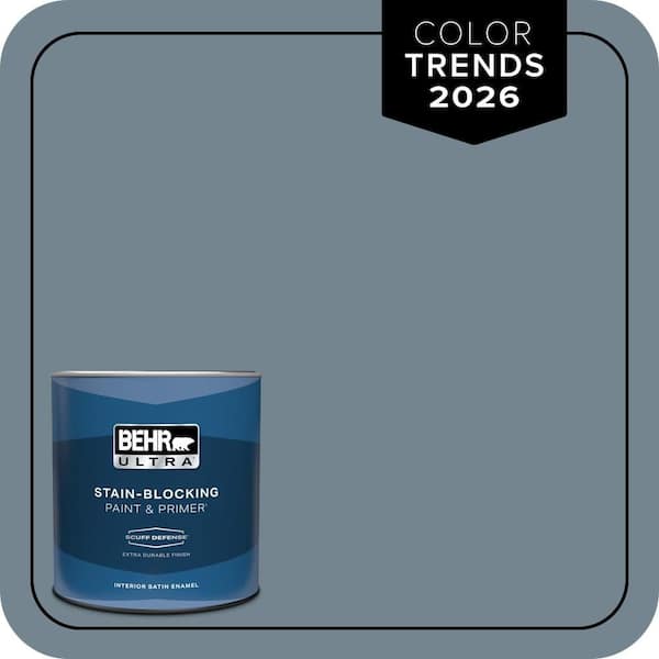 BEHR ULTRA 1 qt. #N480-5 Adirondack Blue Extra Durable Satin Enamel Interior Paint & Primer